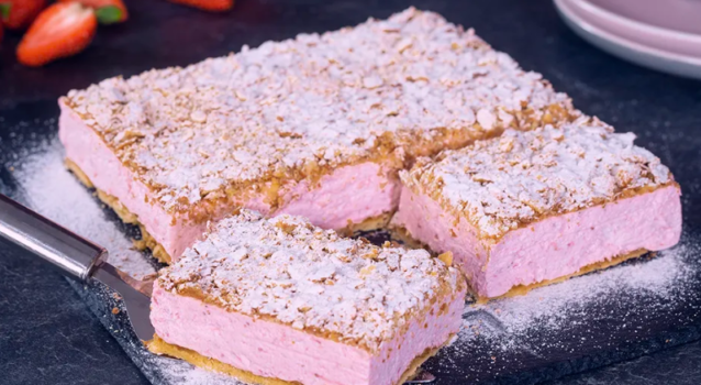Cheesecake φράουλας με σφολιάτα πανεύκολο (Video)